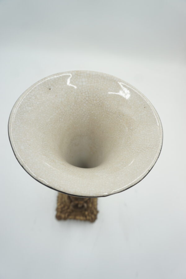 WAZON FLAKON KIELICH BRĄZ+PORCELANA CZARNY