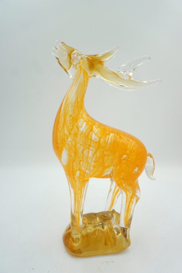 SZKLANA FIGURKA STYL MURANO JELEŃ