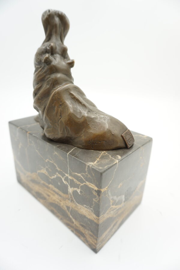 FIGURA Z BRĄZU DWA HIPOPOTAMY