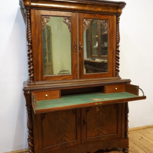 STARY SEKRETARZYK Z NADSTAWKĄ BIEDERMEIER MAHOŃ 1850r TOALETKA