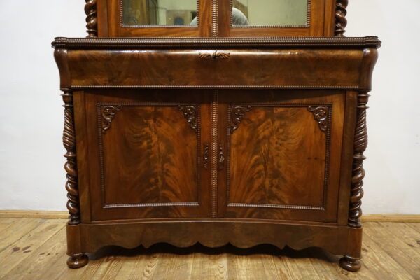 STARY SEKRETARZYK Z NADSTAWKĄ BIEDERMEIER MAHOŃ 1850r TOALETKA