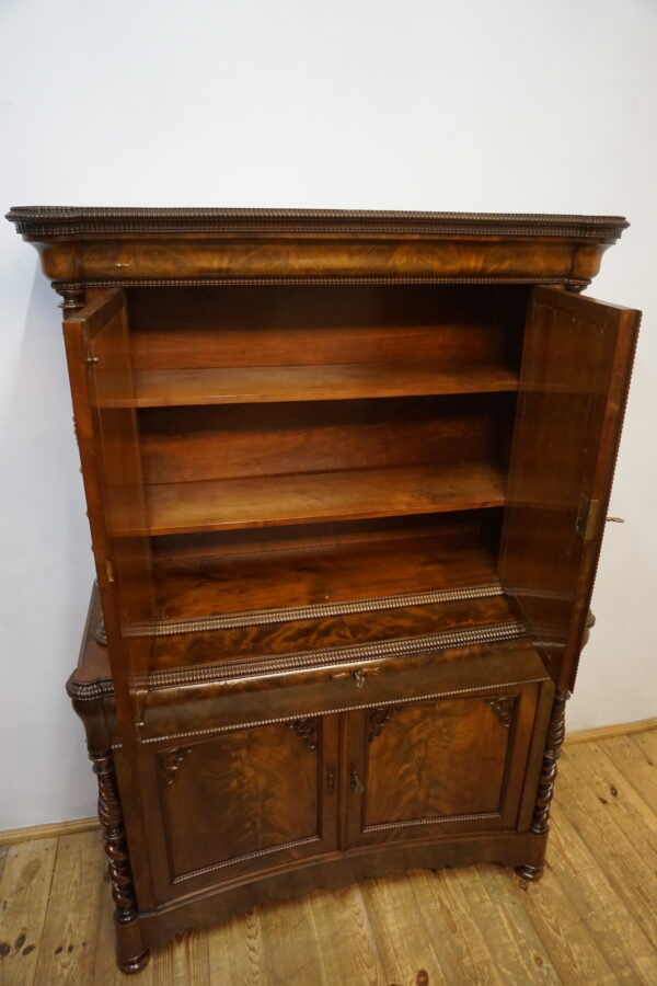 STARY SEKRETARZYK Z NADSTAWKĄ BIEDERMEIER MAHOŃ 1850r TOALETKA