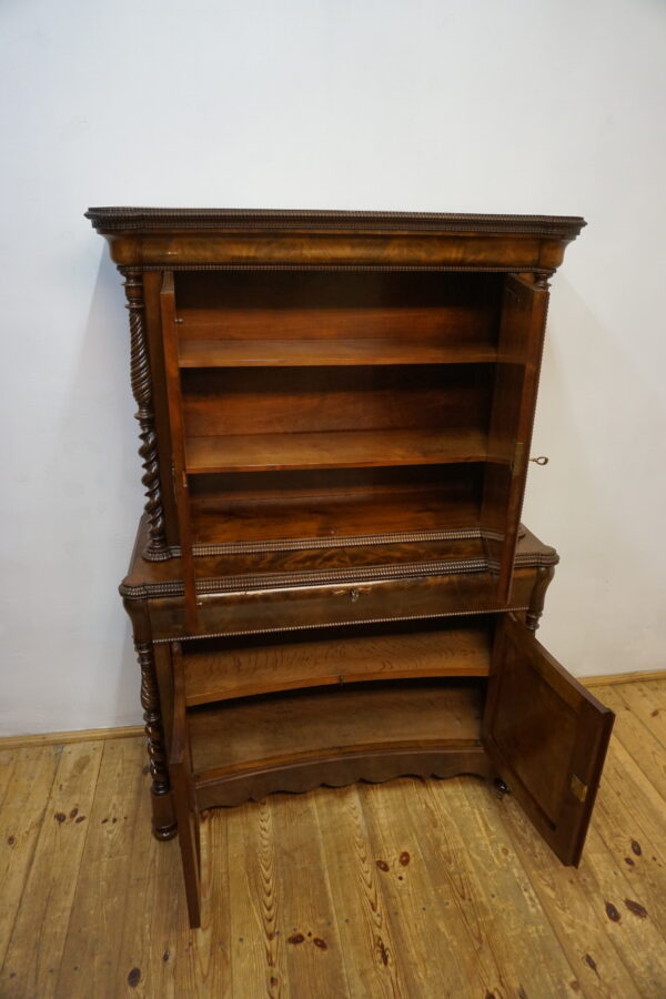 STARY SEKRETARZYK Z NADSTAWKĄ BIEDERMEIER MAHOŃ 1850r TOALETKA