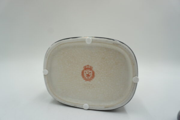 SZKATUŁKA PUZDERKO PORCELANA Z BRĄZEM