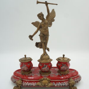 KAŁAMARZ ANIOŁ PORCELANA Z BRĄZEM