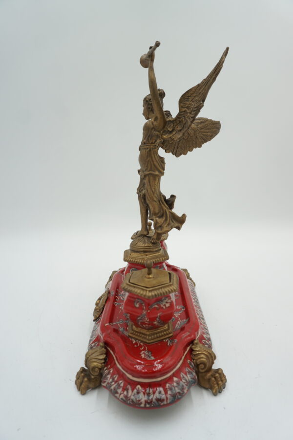 KAŁAMARZ ANIOŁ PORCELANA Z BRĄZEM