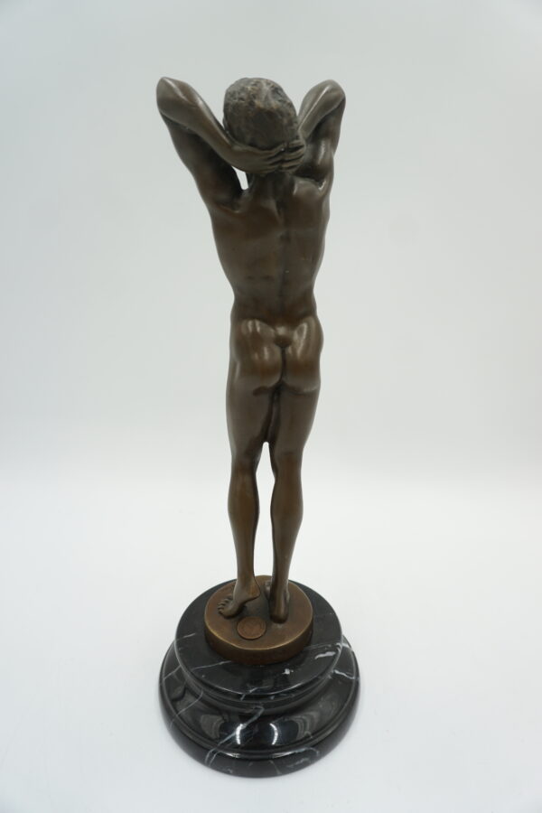 FIGURA Z BRĄZU AKT MĘSKI NAGI MĘŻCZYZNA