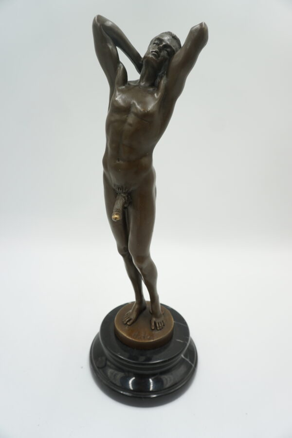 FIGURA Z BRĄZU AKT MĘSKI NAGI MĘŻCZYZNA