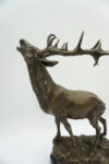 FIGURA Z BRĄZU RYCZĄCY JELEŃ PREZENT DLA MYŚLIWEGO