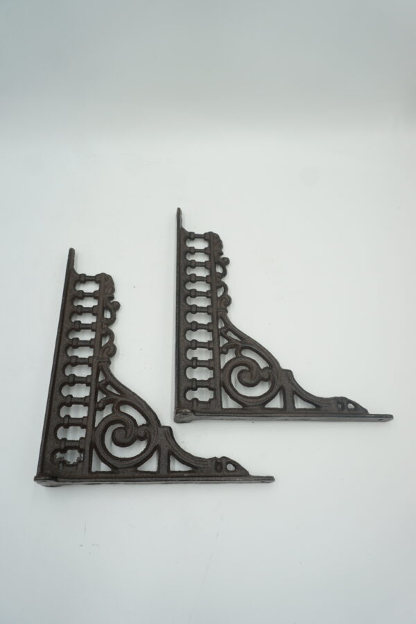 PARA ŻELIWNYCH WSPORNIKÓW UCHWYTÓW POD PÓŁKĘ DEKORACJA WIESZAK