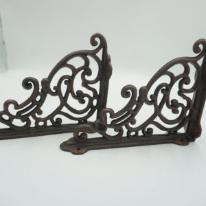 PARA ŻELIWNYCH WSPORNIKÓW UCHWYTÓW POD PÓŁKĘ DEKORACJA WIESZAK