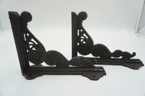 PARA ŻELIWNYCH WSPORNIKÓW UCHWYTÓW POD PÓŁKĘ DEKORACJA WIESZAK