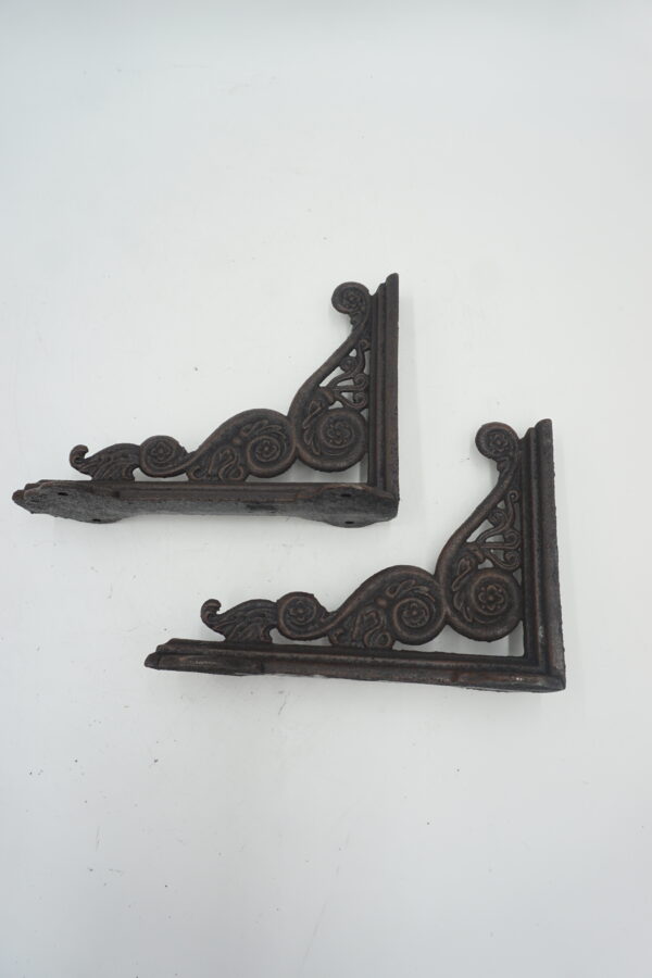 PARA ŻELIWNYCH WSPORNIKÓW UCHWYTÓW POD PÓŁKĘ DEKORACJA WIESZAK