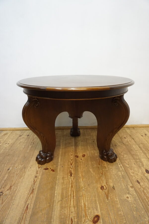 OKRĄGŁY STÓŁ GABINETOWY NA LWICH ŁAPACH LATA 20ste
