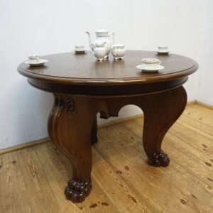 OKRĄGŁY STÓŁ GABINETOWY NA LWICH ŁAPACH LATA 20ste