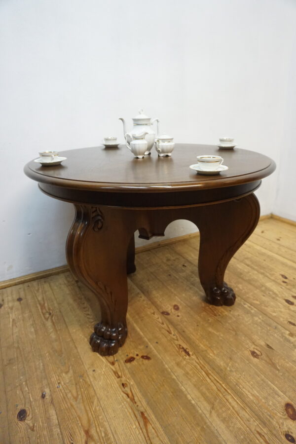 OKRĄGŁY STÓŁ GABINETOWY NA LWICH ŁAPACH LATA 20ste