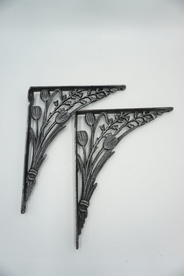 PARA ŻELIWNYCH WSPORNIKÓW UCHWYTÓW POD PÓŁKĘ DEKORACJA WIESZAK