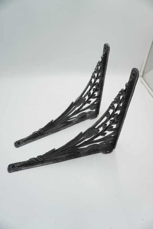 PARA ŻELIWNYCH WSPORNIKÓW UCHWYTÓW POD PÓŁKĘ DEKORACJA WIESZAK