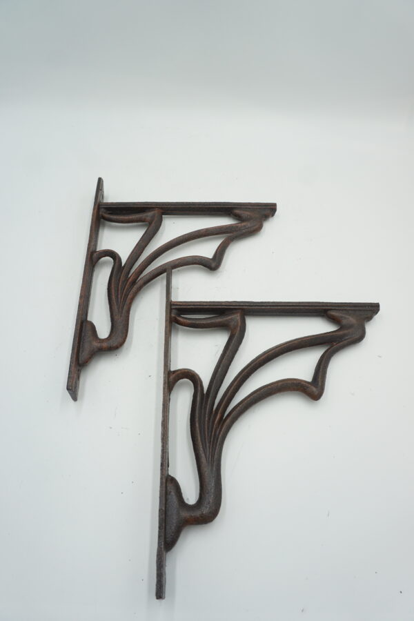 PARA ŻELIWNYCH WSPORNIKÓW UCHWYTÓW POD PÓŁKĘ DEKORACJA WIESZAK