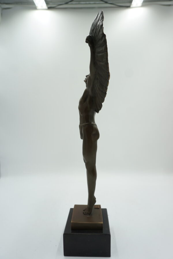 DUŻA FIGURA Z BRĄZU IKAR Z ROZŁOŻONYMI SKRZYDŁAMI 46cm
