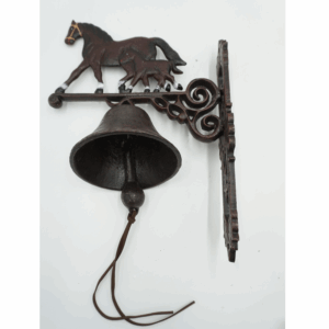 PIĘKNY ŻELIWNY DZWON DZWONECZEK KONIE DOM I OGRÓD