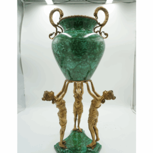 WAZON PORCELANA Z BRĄZEM POSTACIE KOBIET ZIELONY