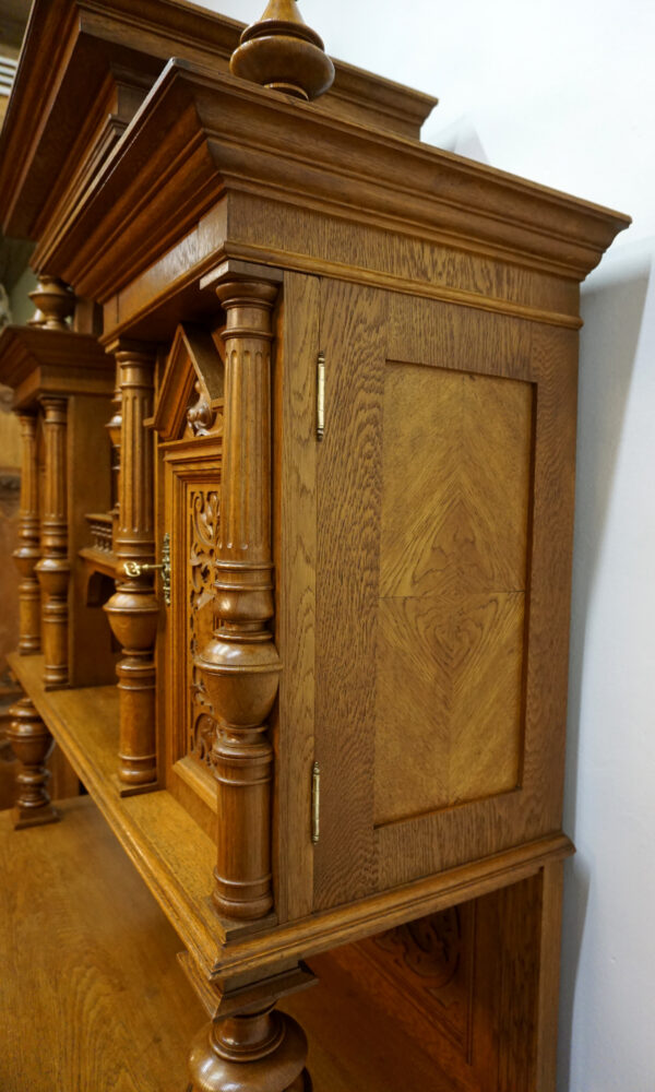 STARY NIESPOTYKANY DOSTOJNY KREDENS EKLEKTYCZNY JASNY DĄB ponad 120lat