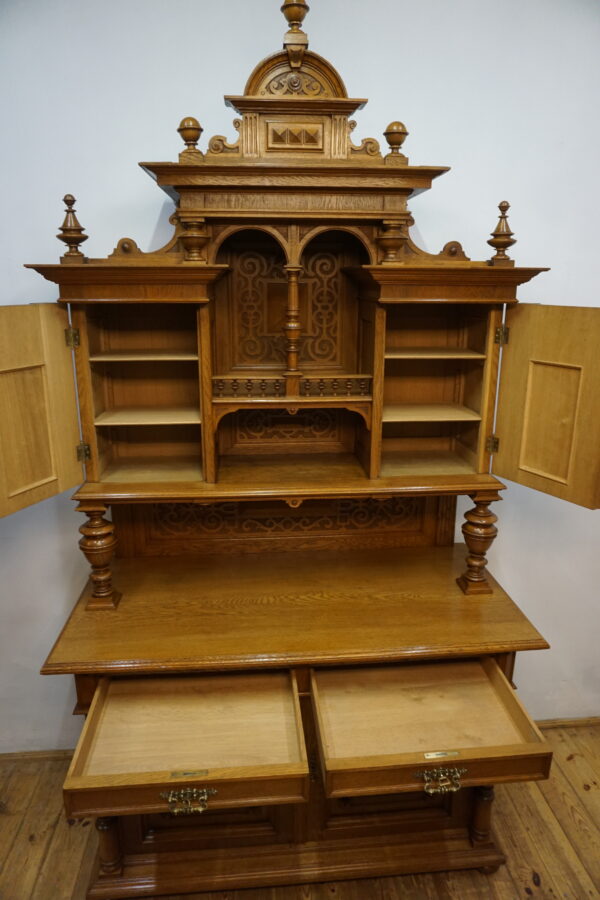 STARY NIESPOTYKANY DOSTOJNY KREDENS EKLEKTYCZNY JASNY DĄB ponad 120lat