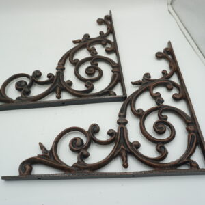 PARA ŻELIWNYCH WSPORNIKÓW UCHWYTÓW POD PÓŁKĘ DEKORACJA WIESZAK