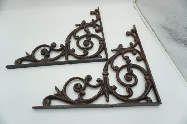 PARA ŻELIWNYCH WSPORNIKÓW UCHWYTÓW POD PÓŁKĘ DEKORACJA WIESZAK