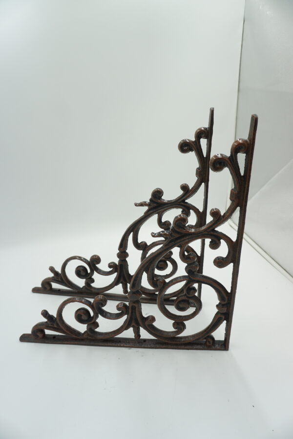 PARA ŻELIWNYCH WSPORNIKÓW UCHWYTÓW POD PÓŁKĘ DEKORACJA WIESZAK