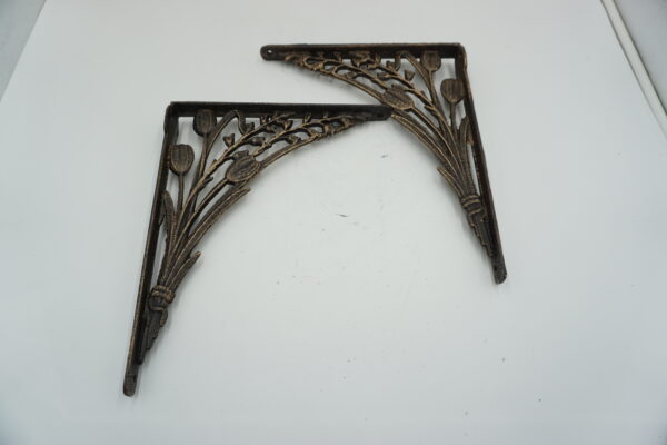 PARA ŻELIWNYCH WSPORNIKÓW UCHWYTÓW POD PÓŁKĘ DEKORACJA WIESZAK