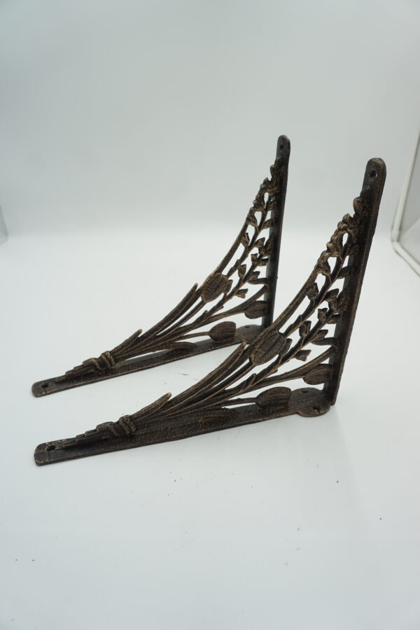 PARA ŻELIWNYCH WSPORNIKÓW UCHWYTÓW POD PÓŁKĘ DEKORACJA WIESZAK