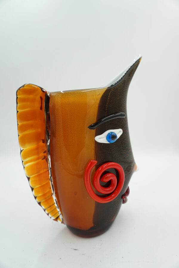 SZKŁO MURANO DUŻY PIĘKNY WAZON TWARZ