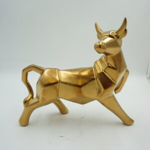 ZŁOTA CERAMICZNA FIGURA BYK HOSSA