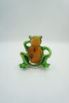 SZKŁO W STYLU MURANO, FIGURA ZIELONA ŻABA ROPUCHA