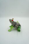 SZKŁO W STYLU MURANO, FIGURA ZIELONA ŻABA ROPUCHA