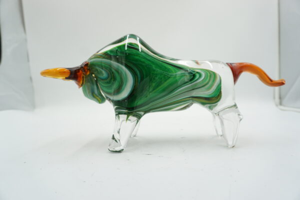 SZKLANA FIGURA STYL MURANO, BYK SYMBOL SIŁY GIEŁDA HOSSA