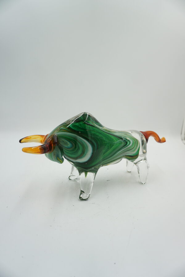 SZKLANA FIGURA STYL MURANO, BYK SYMBOL SIŁY GIEŁDA HOSSA