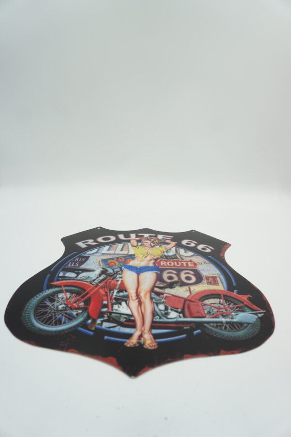 BLASZANY SZYLD - TABLICZKA "ROUTE 66" 35X30 cm.