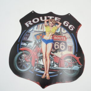 BLASZANY SZYLD - TABLICZKA "ROUTE 66" 35X30 cm.