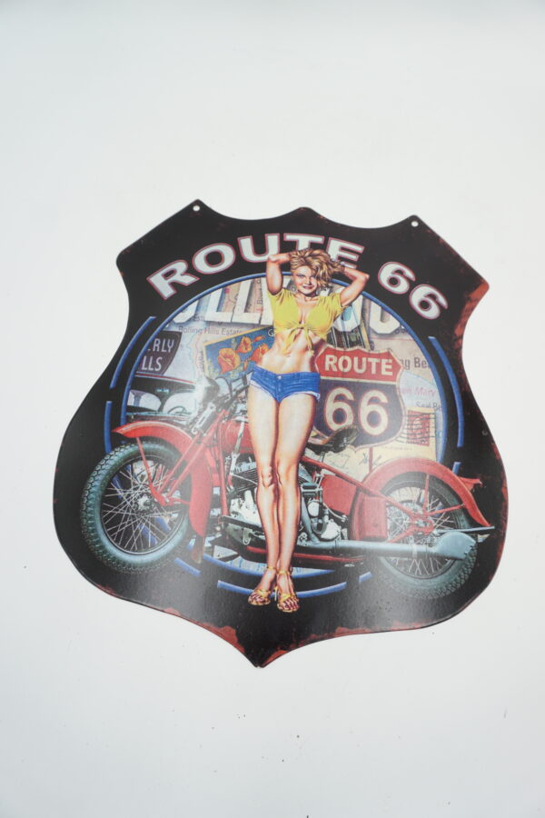 BLASZANY SZYLD - TABLICZKA "ROUTE 66" 35X30 cm.