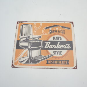 BLASZANY SZYLD - TABLICZKA "MAN'S BARBER'S STYLE" 20X25 cm.2