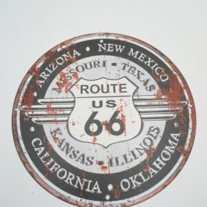 BLASZANY SZYLD - TABLICZKA "ROUTE US 66" 30X30 cm.