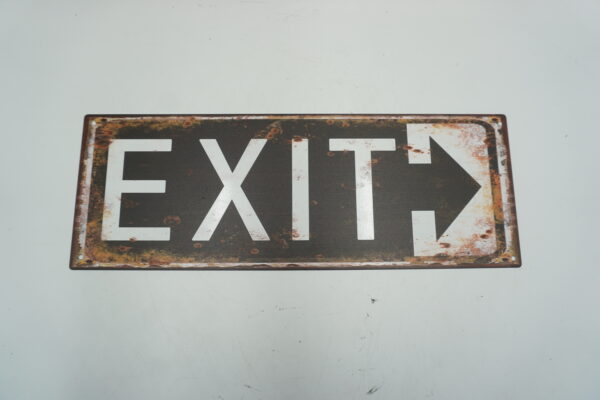 BLASZANY SZYLD - TABLICZKA "EXIT" 36X13 cm.