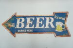 BLASZANY SZYLD - TABLICZKA "BEER" 19X49 cm.