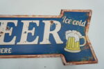 BLASZANY SZYLD - TABLICZKA "BEER" 19X49 cm.