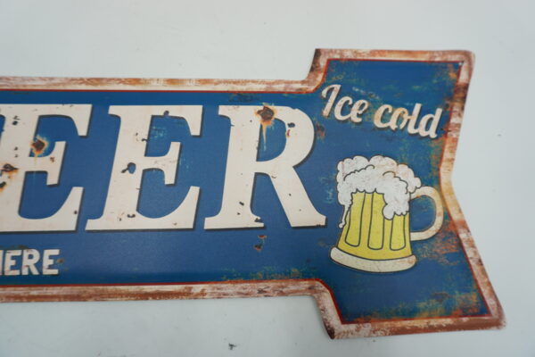 BLASZANY SZYLD - TABLICZKA "BEER" 19X49 cm.