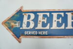 BLASZANY SZYLD - TABLICZKA "BEER" 19X49 cm.