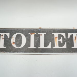 BLASZANY SZYLD - TABLICZKA "TOILET" 13X50 cm.